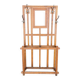 Large clothing rack/bistro mirror coat rack in oak - France 1950