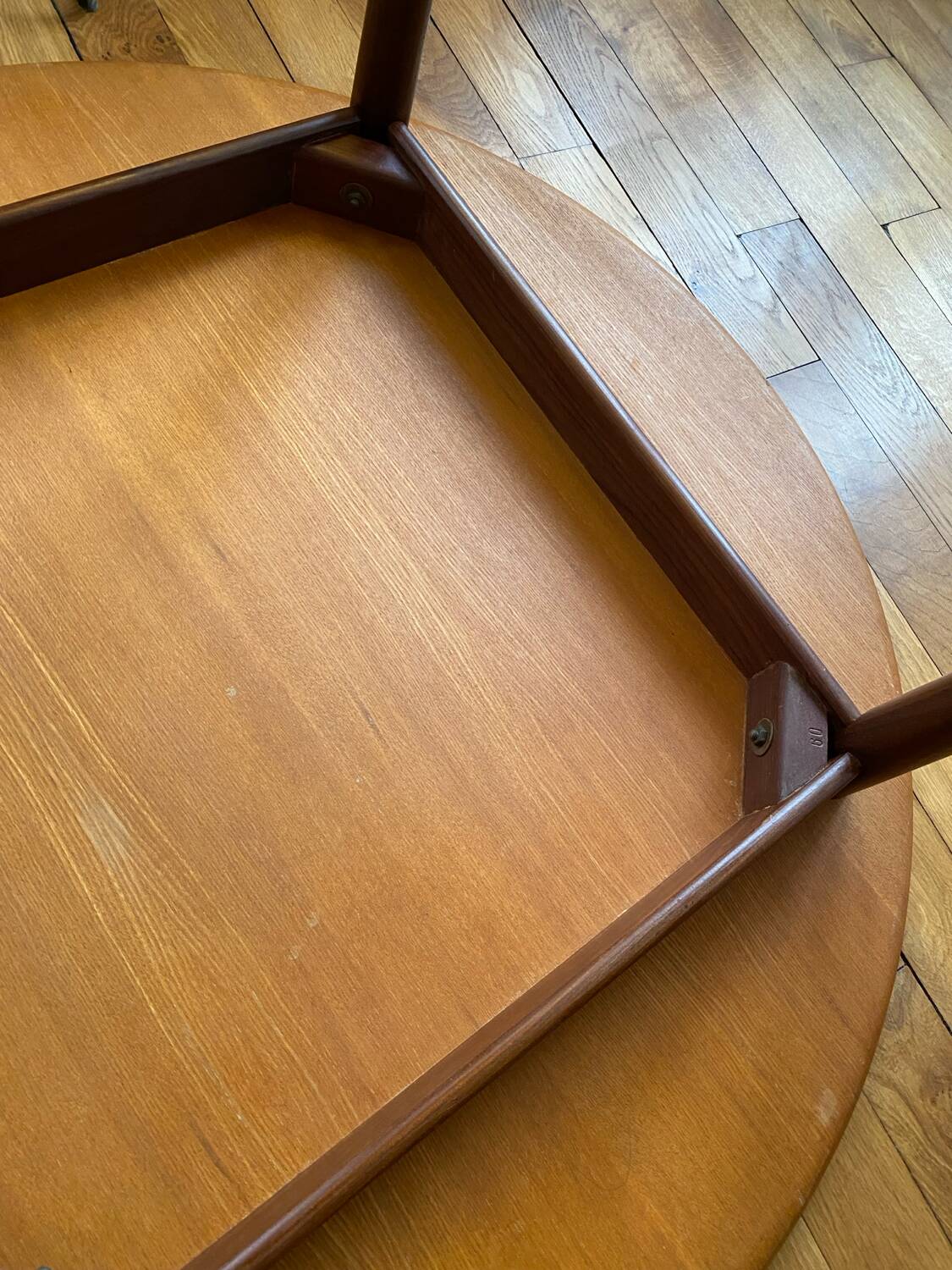Danish round teak table from the 60s