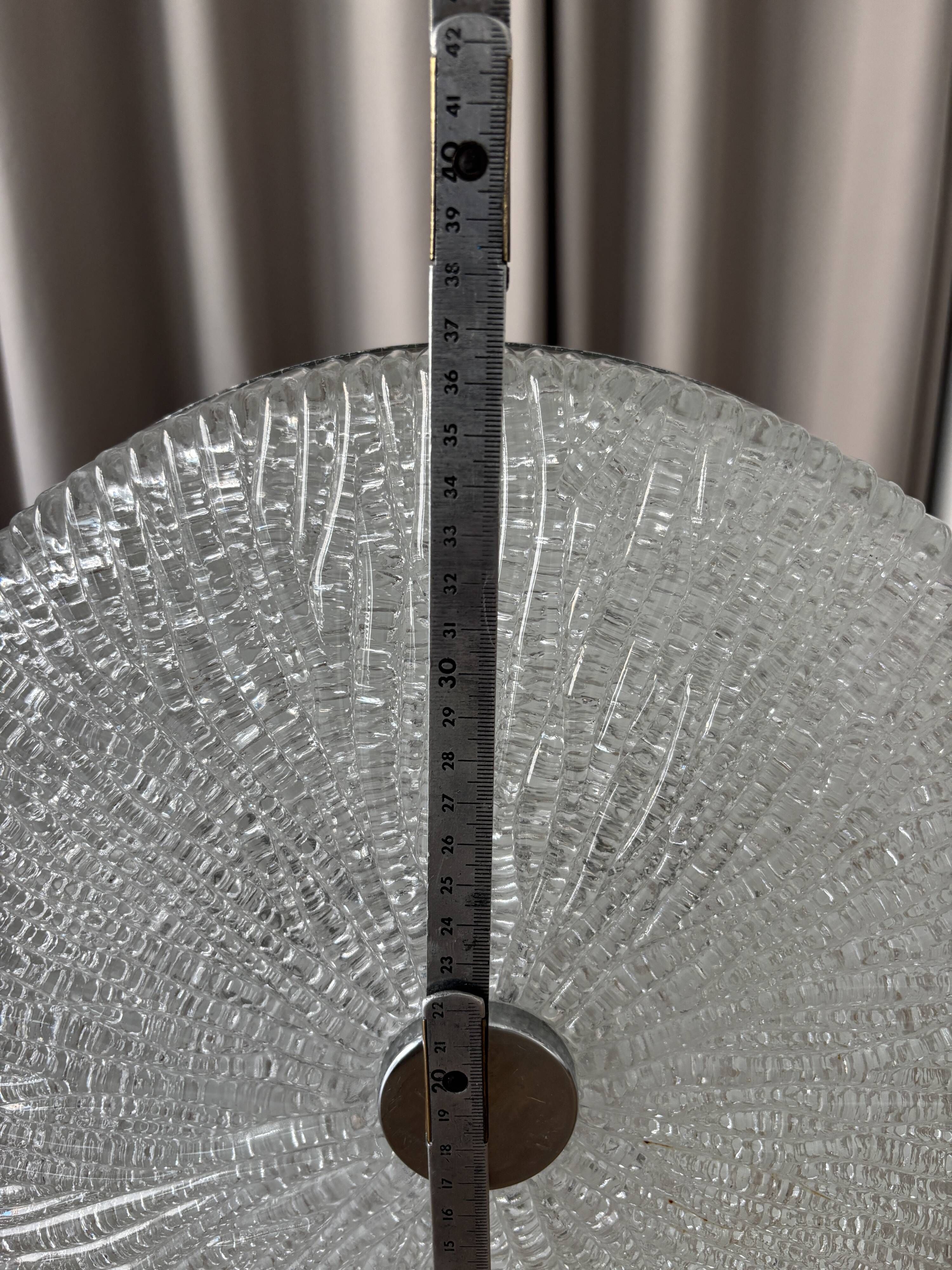 Kaiser Leuchten Mid-Century Pressed Glass Pendant Lamp, Germany, 1960s