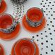 Coffee service and liqueur service of the 70s in faience of Vallauris