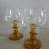 2 antique wine glasses