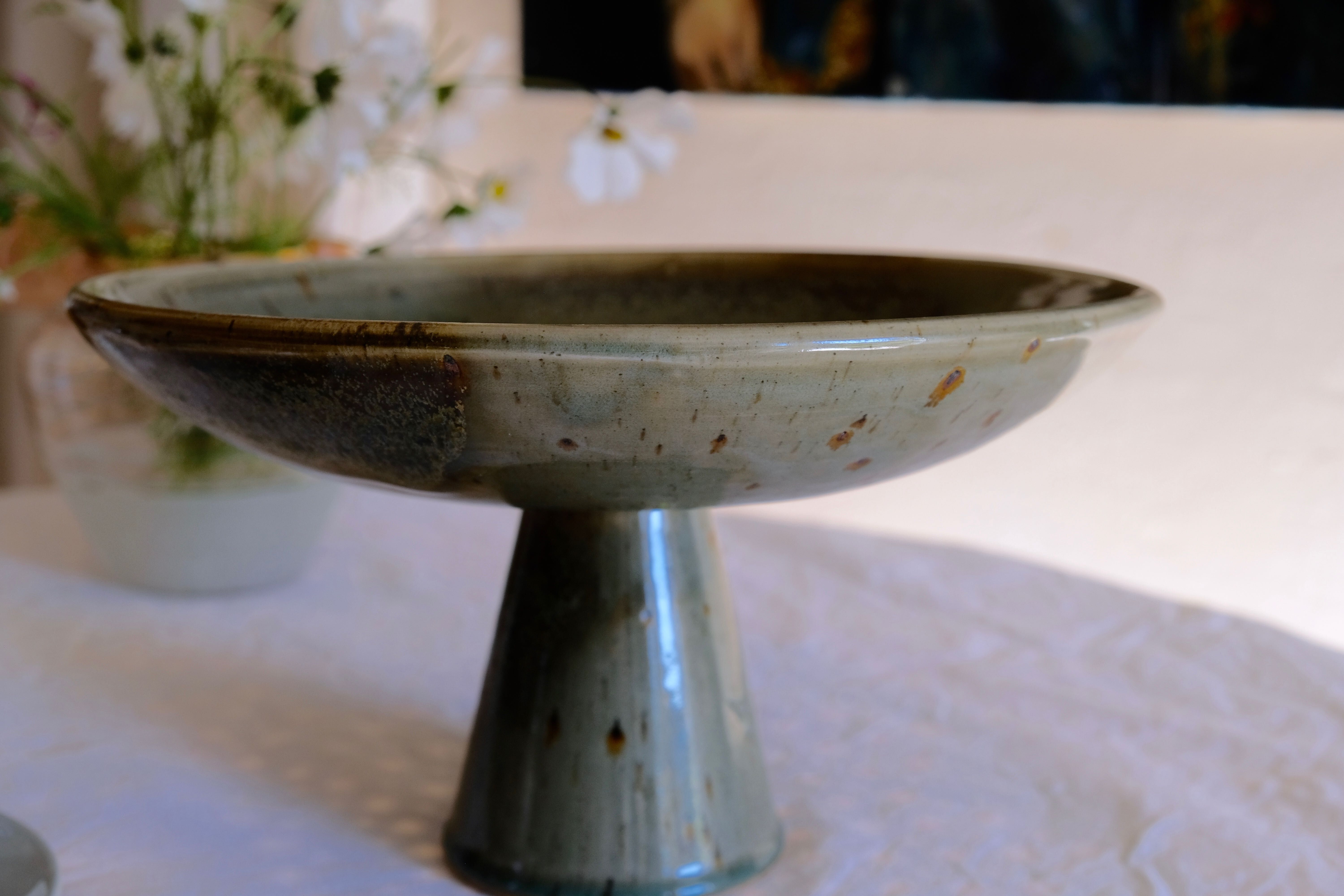 Compotier display ceramic cakes Japan 1950 unique piece