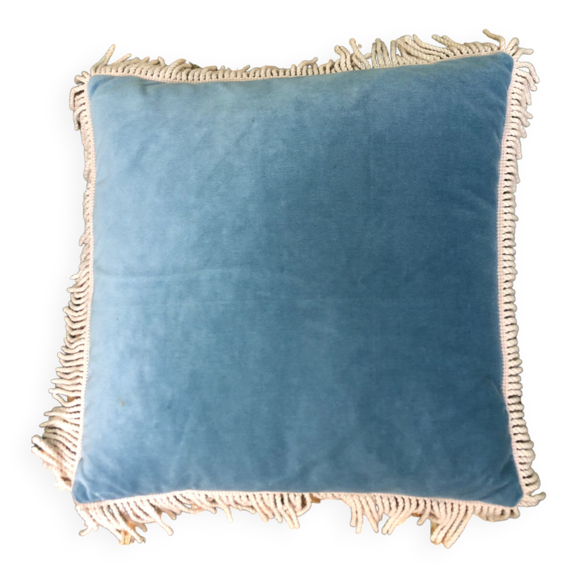 Velvet cushion and fringes