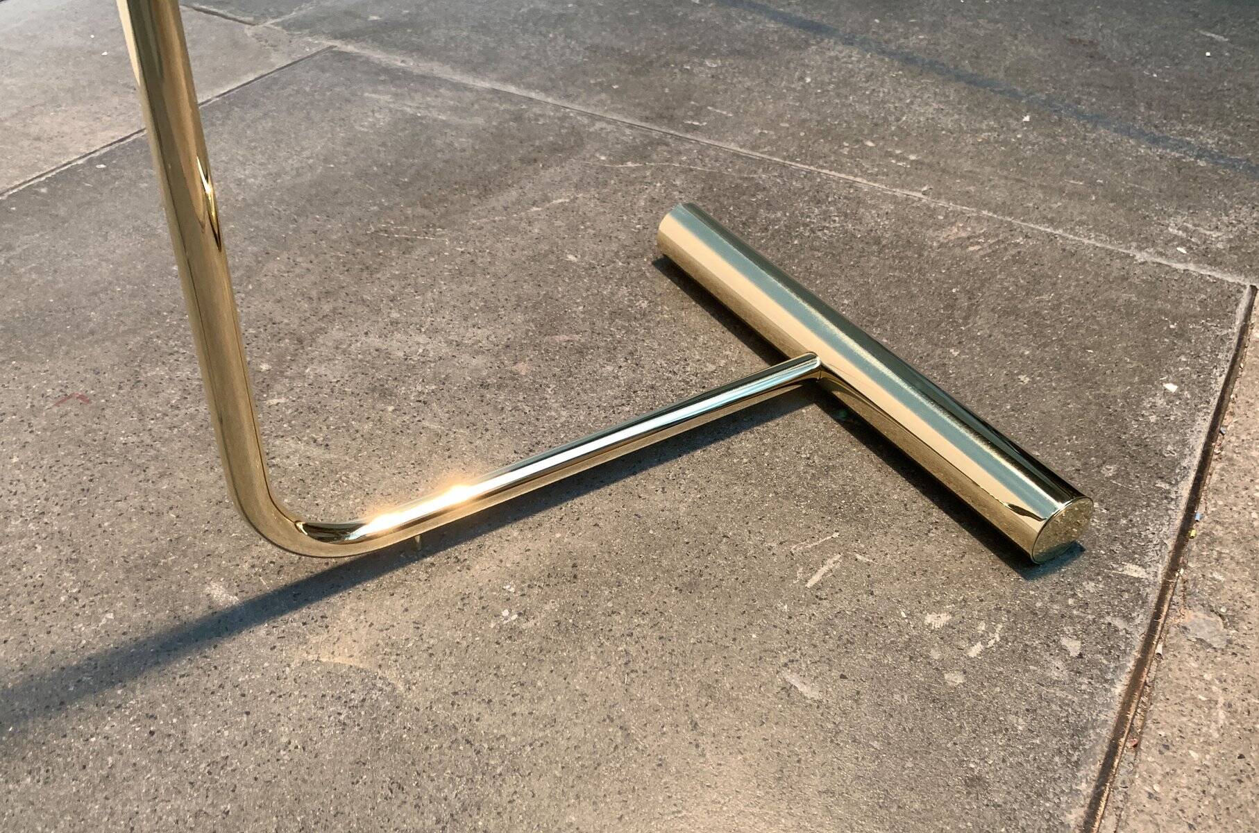 Mid-century floor lamp with counterweight in brass, 1960s