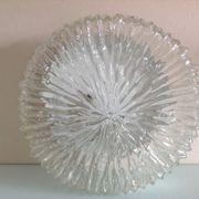 Round ice glass ceiling lamp, vintage 60s-70s