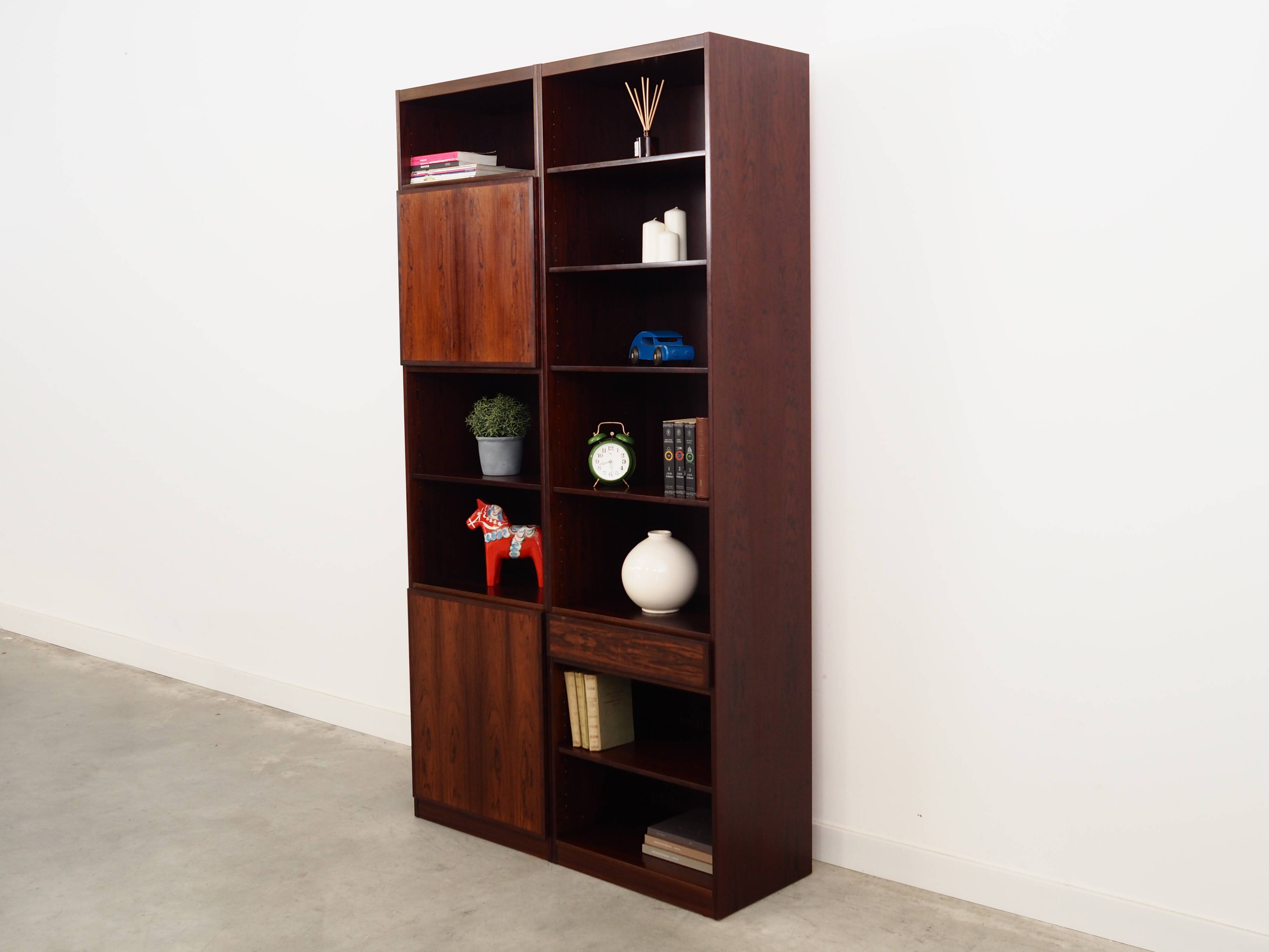Ensemble de bibliothèques en palissandre, design danois, années 1970, éditeur : Omann Jun