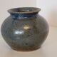 Sandstone vase decorated with oak leaf, ceramic by Alain Blanchard