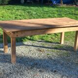 Brutalist farmhouse table Antique wooden workshop table 200cm