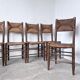 Série de 6 chaises paille et chêne beauche