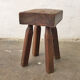 Raw wood milking stool