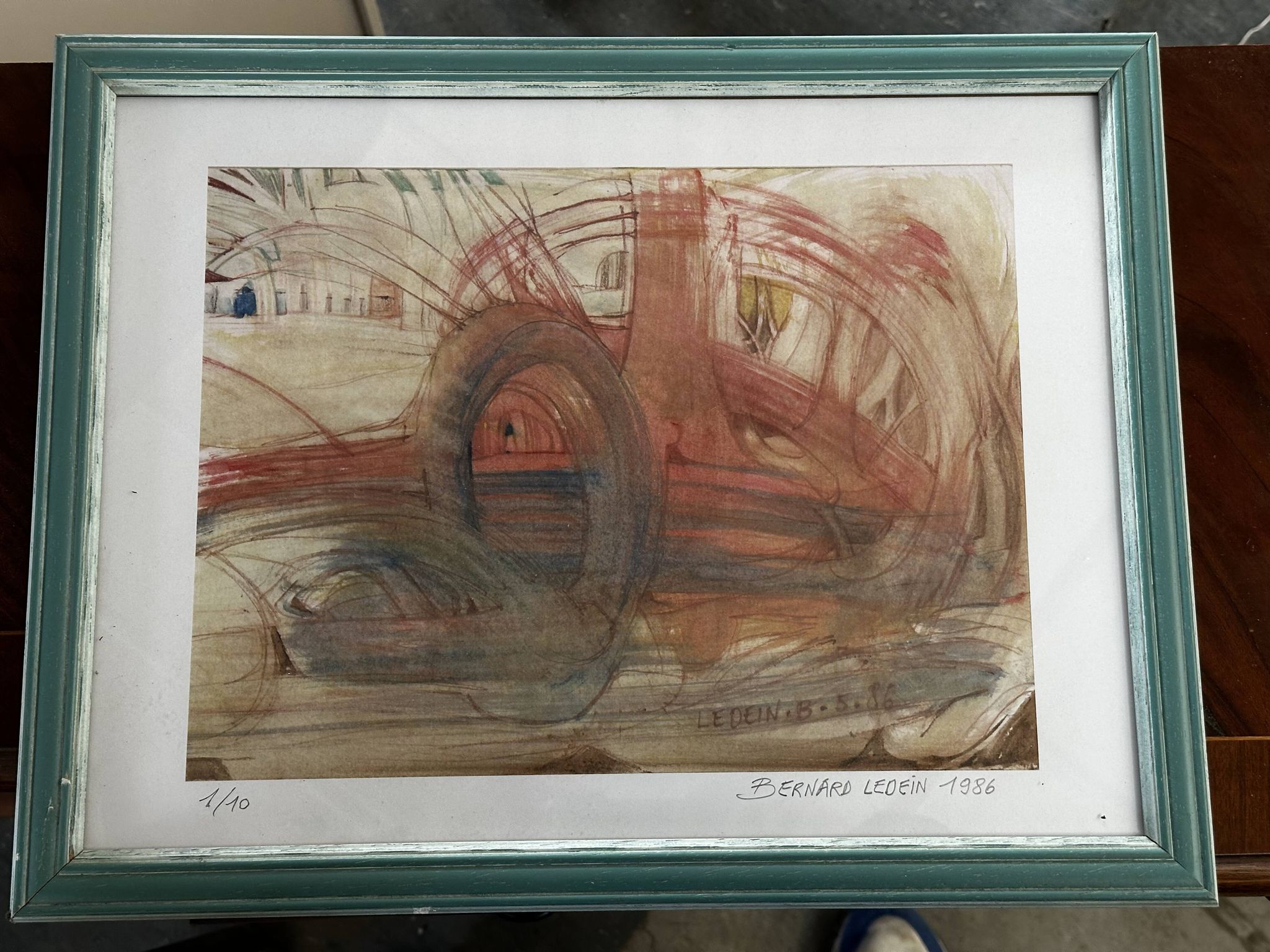 Lithographie 1/10 signée Bernard Ledein, 1986