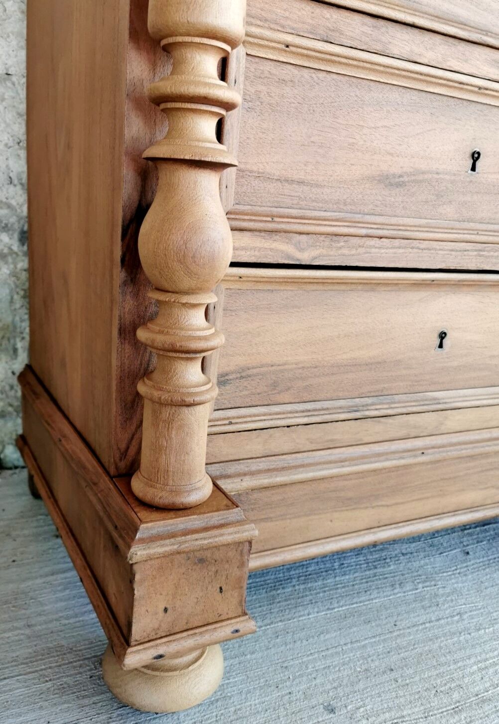 Semainier secretary Henri II in walnut and erable speckled