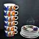 Lot 6 colorful bird cups acapulco by villeroy-boch vintage 1960-1970