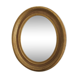 Mirror antique medallion gilded with gold leaf