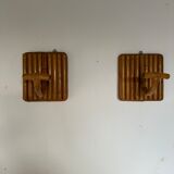 Pair patere vintage bamboo