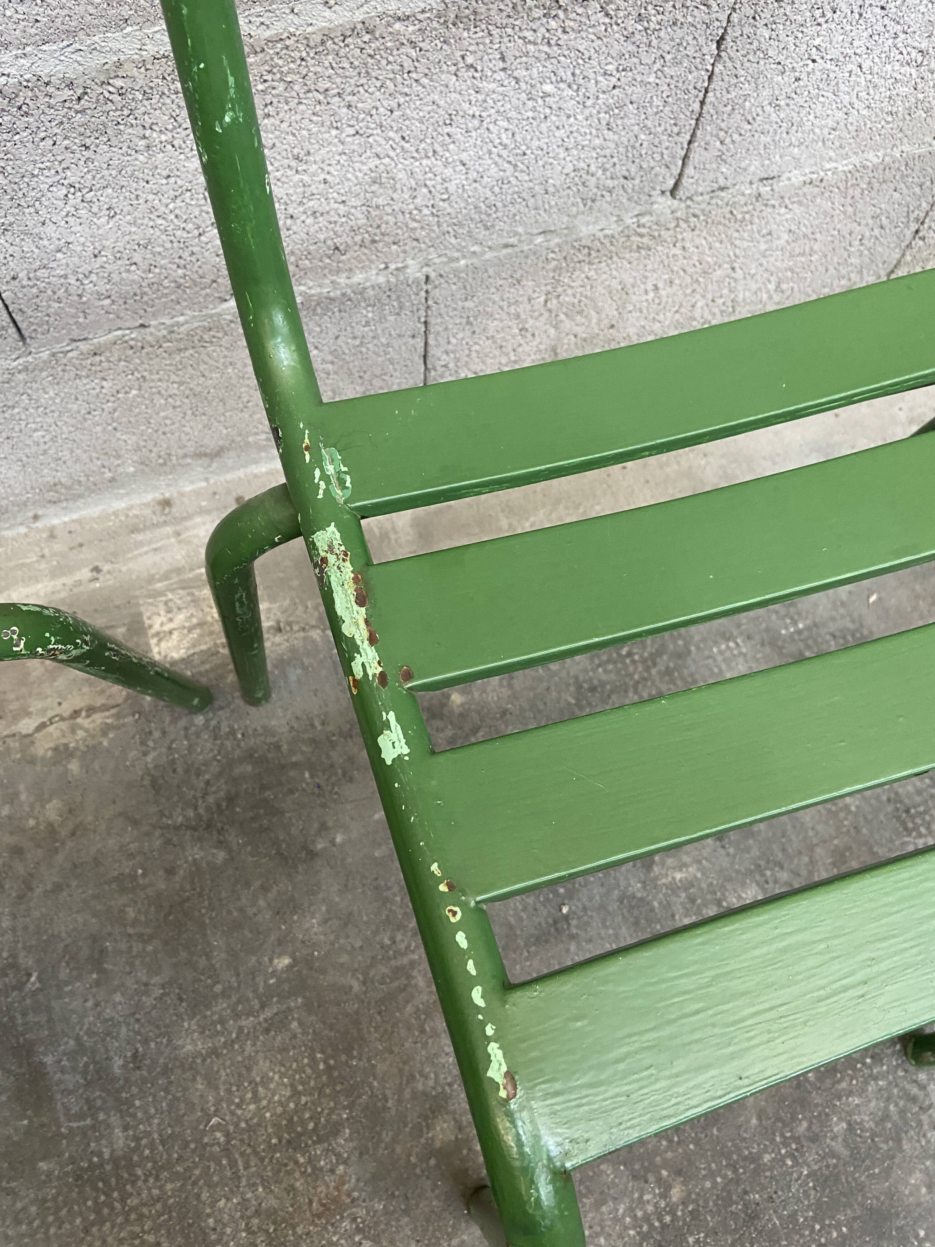 4 vintage bistro chairs 60s metal