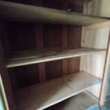 Old 2-door bookcase with chalk paint blue patina