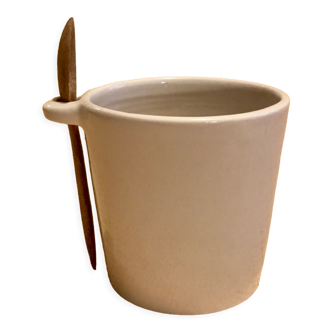 Enamelled ceramic cup of French handmade