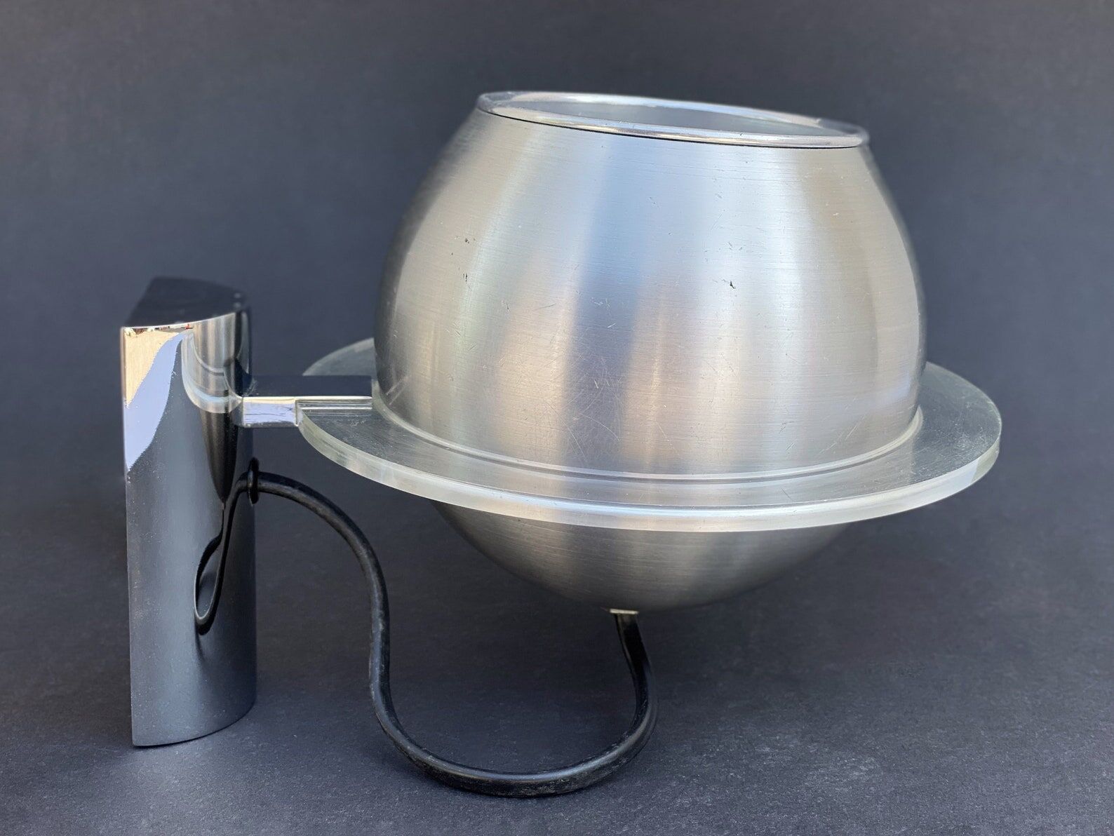 Space Age vintage eyeball wall lamp in an acrylic holder