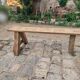 Grand banc ancien bois brut