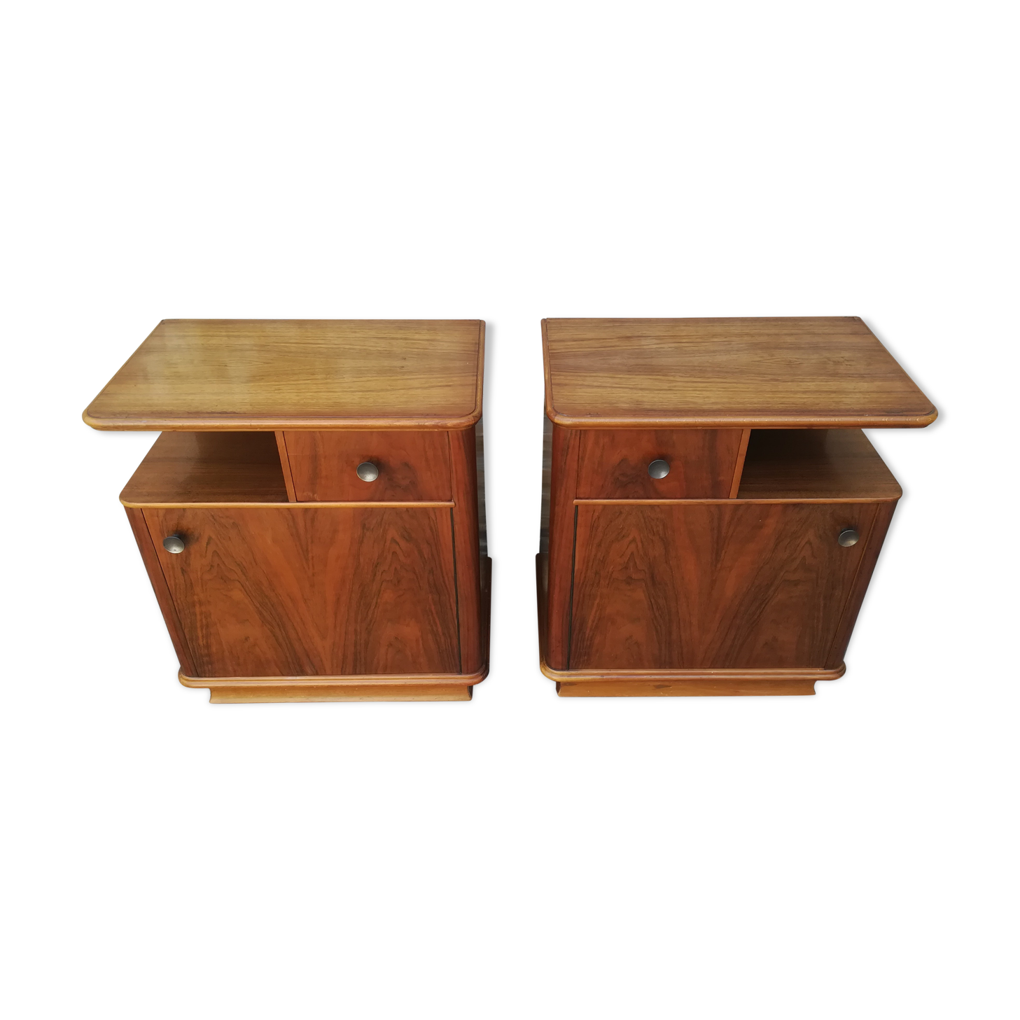 Walnut bedside tables