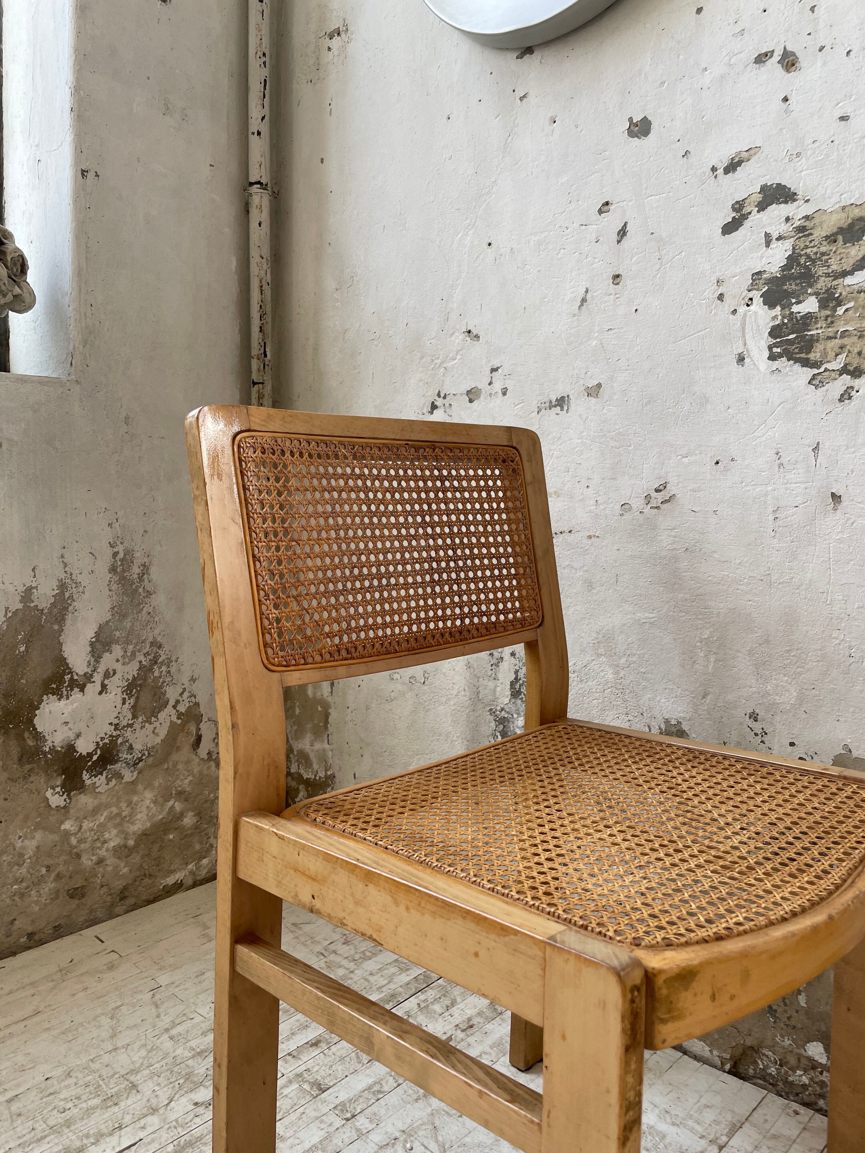 Pair of Baumann chairs beech and cannage