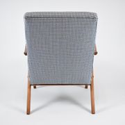 Vintage velvet armchair 1960s, fully restored, poule fabric, refubrished