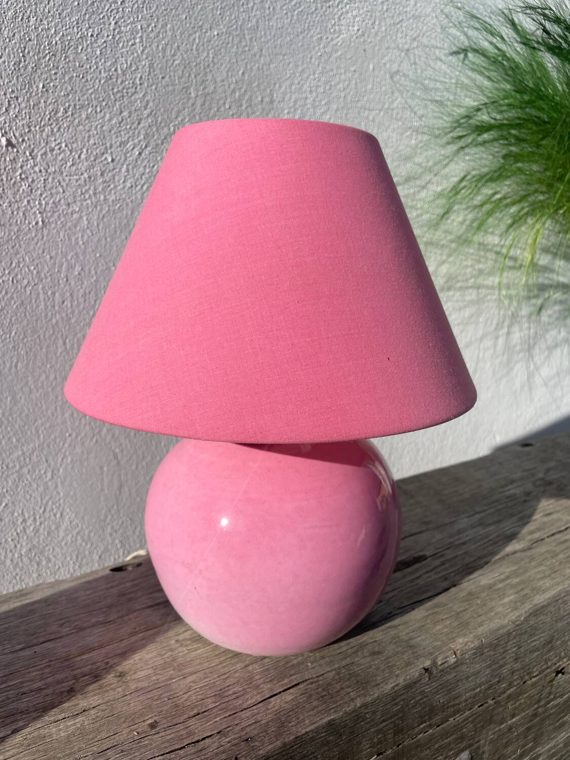 1970s pink ceramic lamp