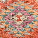 Orange & Green Turkish Vintage Runner Rug, 86x319Cm