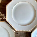 3 Sarreguemines octagonal beaded plates