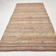 Tapis Kilim en laine tissé main, tons terreux doux, 6 x 11 cm, 169 x 321 cm