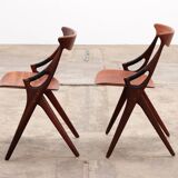 Set of 8 dinning chairs model 71, Arne Hovmand Olsen for Mogens Kold, 1960s