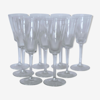 Série de 9 verres en cristal fin antique époque Napoléon verre à vin blanc