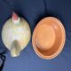 Tableware, polychrome earthenware terrine chicken, 20th century