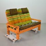 Yngve Ekstrom Scandinavian Design Pinewood 2-Seat Dymling Sofa Swedese 70s