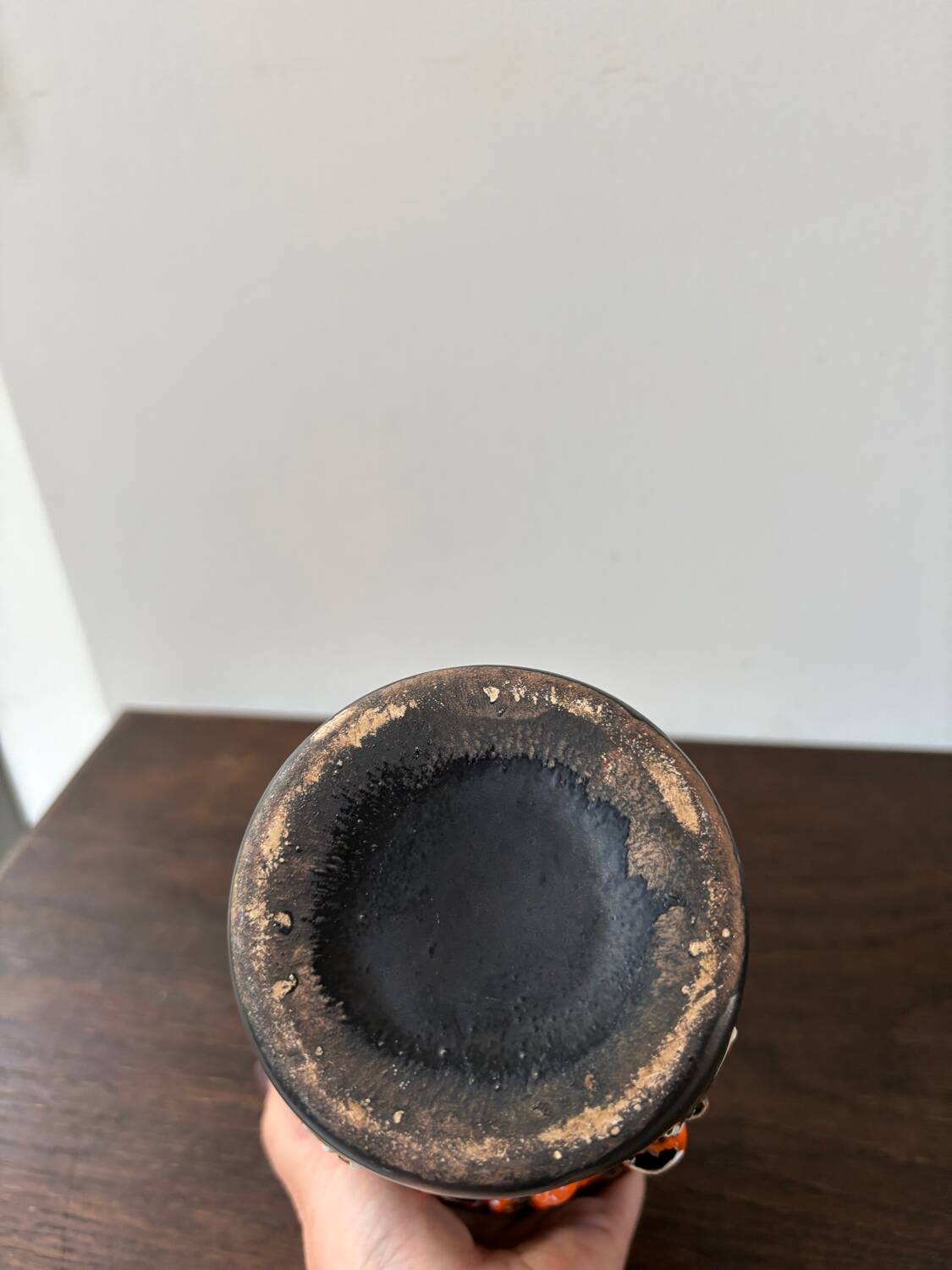 Vintage 1960s-70s ocean rock-style fat lava vase