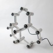 Vintage Space Age Geometric Chandelier by Gaetano Sciolari, 13 Lights, Aluminium