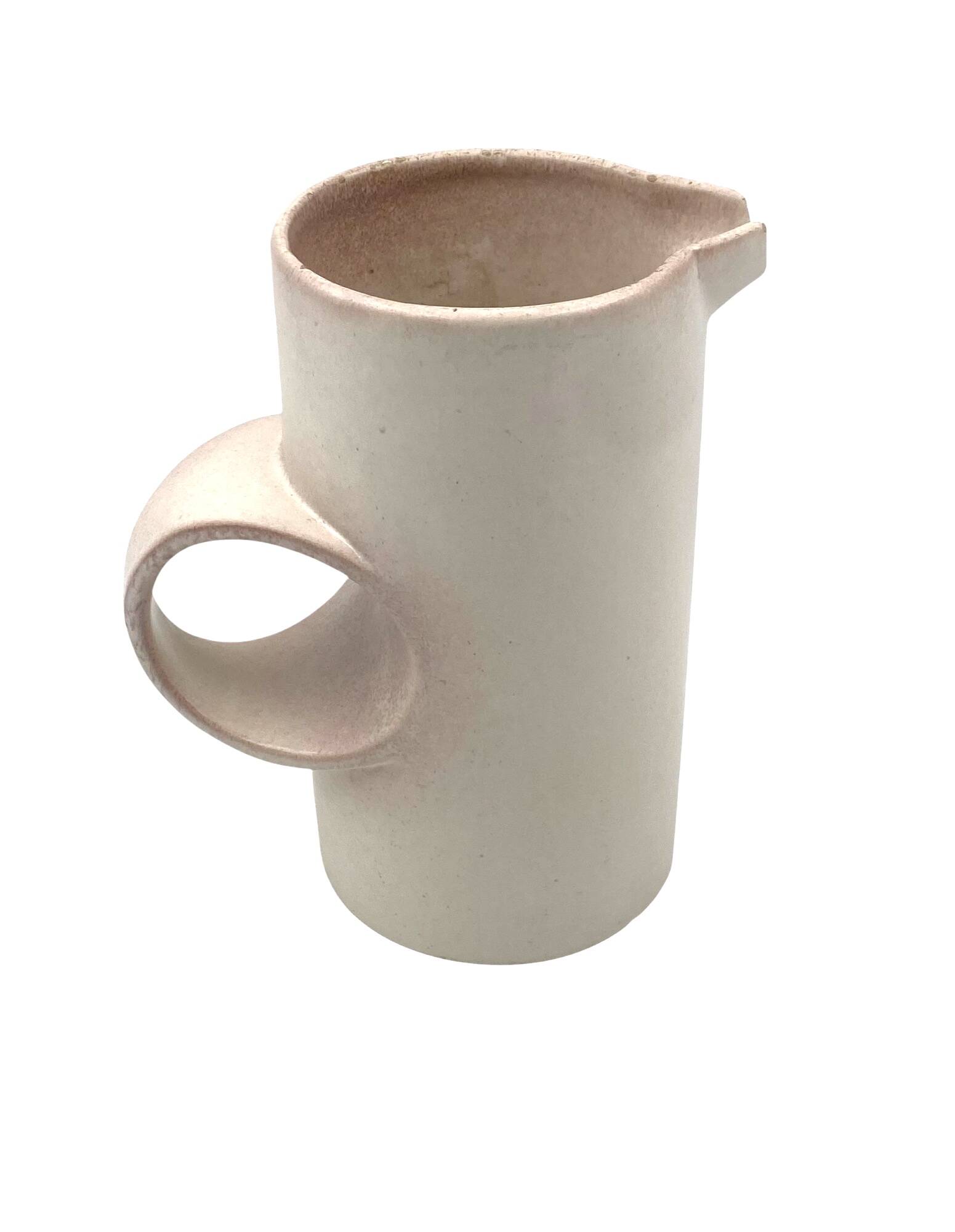 Organic modern white ceramic vase / jug, La Sfera Italy 1980s