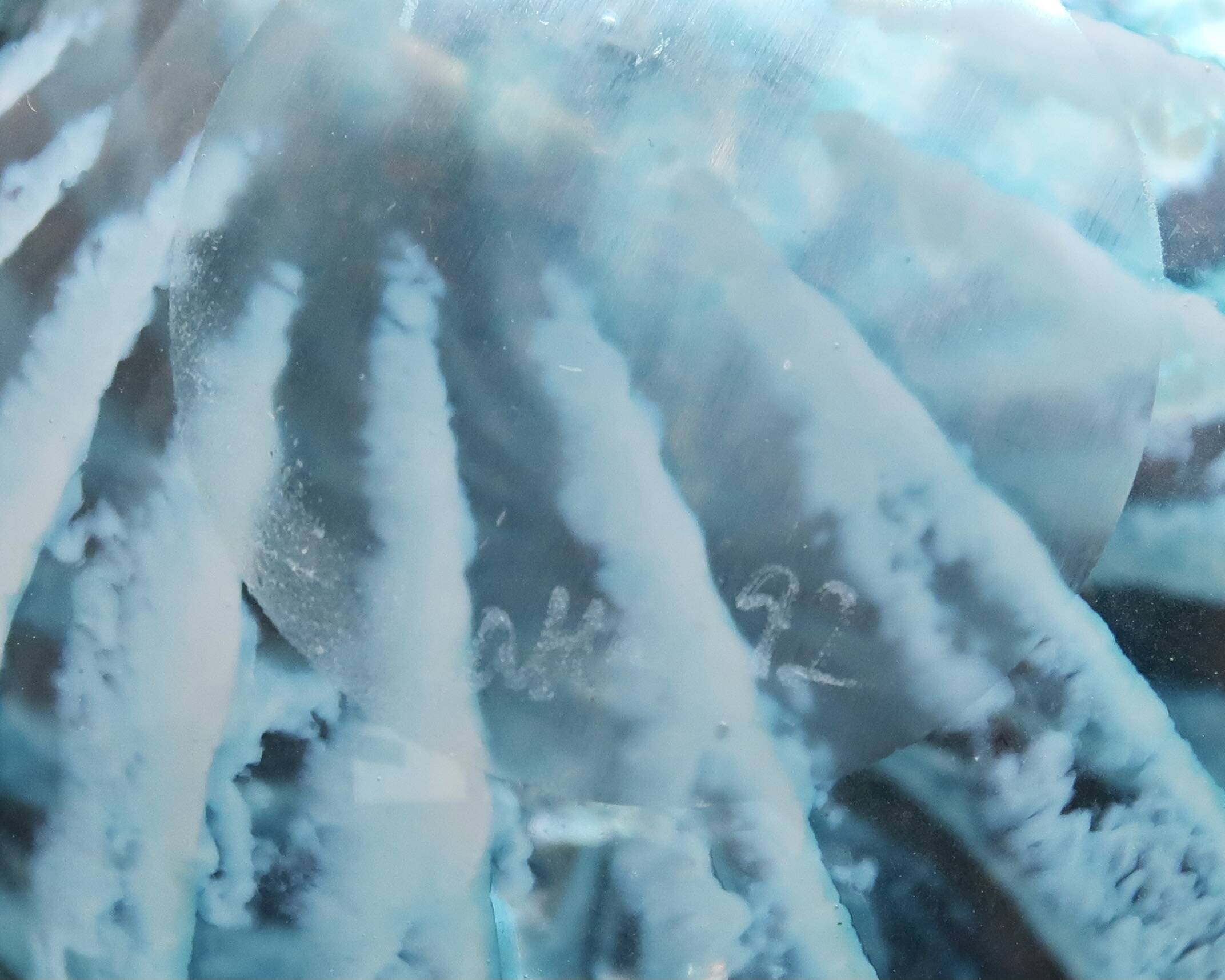 Phoenician Malta light blue glass striped vase, 90s