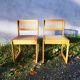 Paire de chaises cannées bois vernis vintage