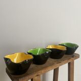 Set of 4 ceramic bowls or empty pockets from the Kéramos workshop in Sèvres, 1950