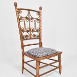 Chaise en rotin doré, 19e s