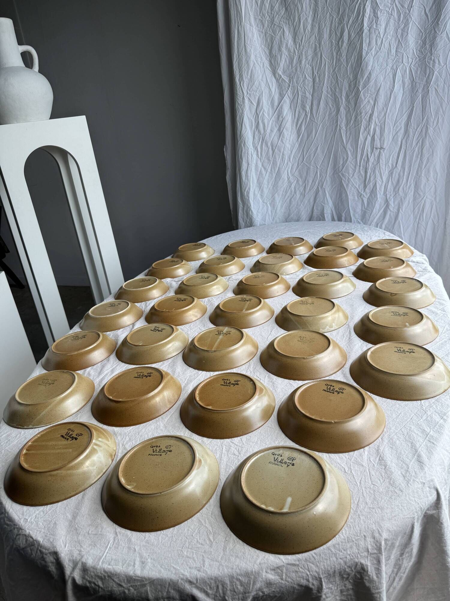 Set of 29 CNP village France D19 soup plates
