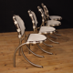 Set of 4 Italian Chairs in steel and fabric design Bazzani