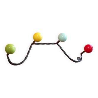 Vintage coat racks 4 wooden balls