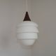 French Vintage Retro Ceiling Light 1960s/70s White Glass Tiered Shade 5589