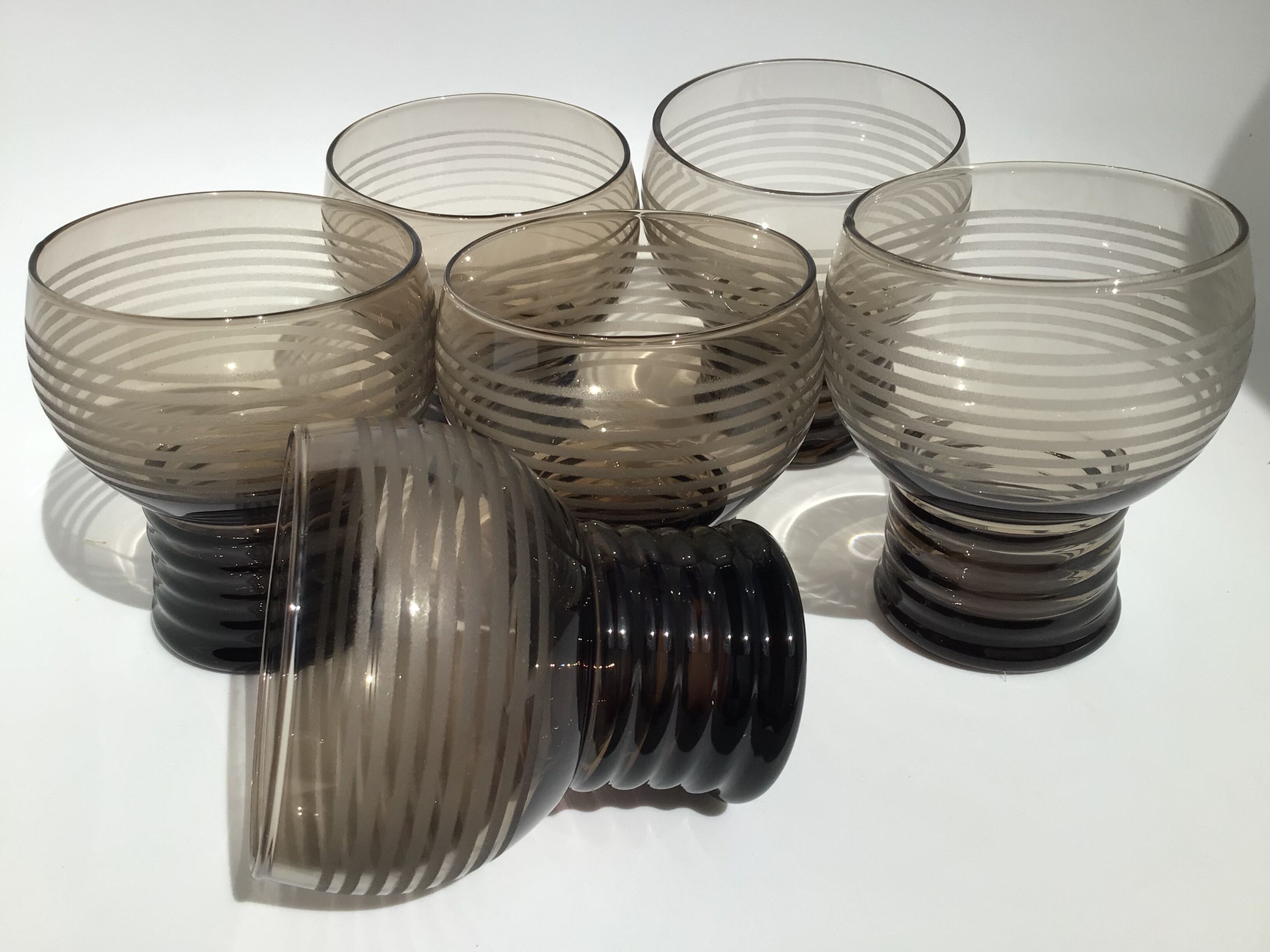 Set of 6 art deco water glasses