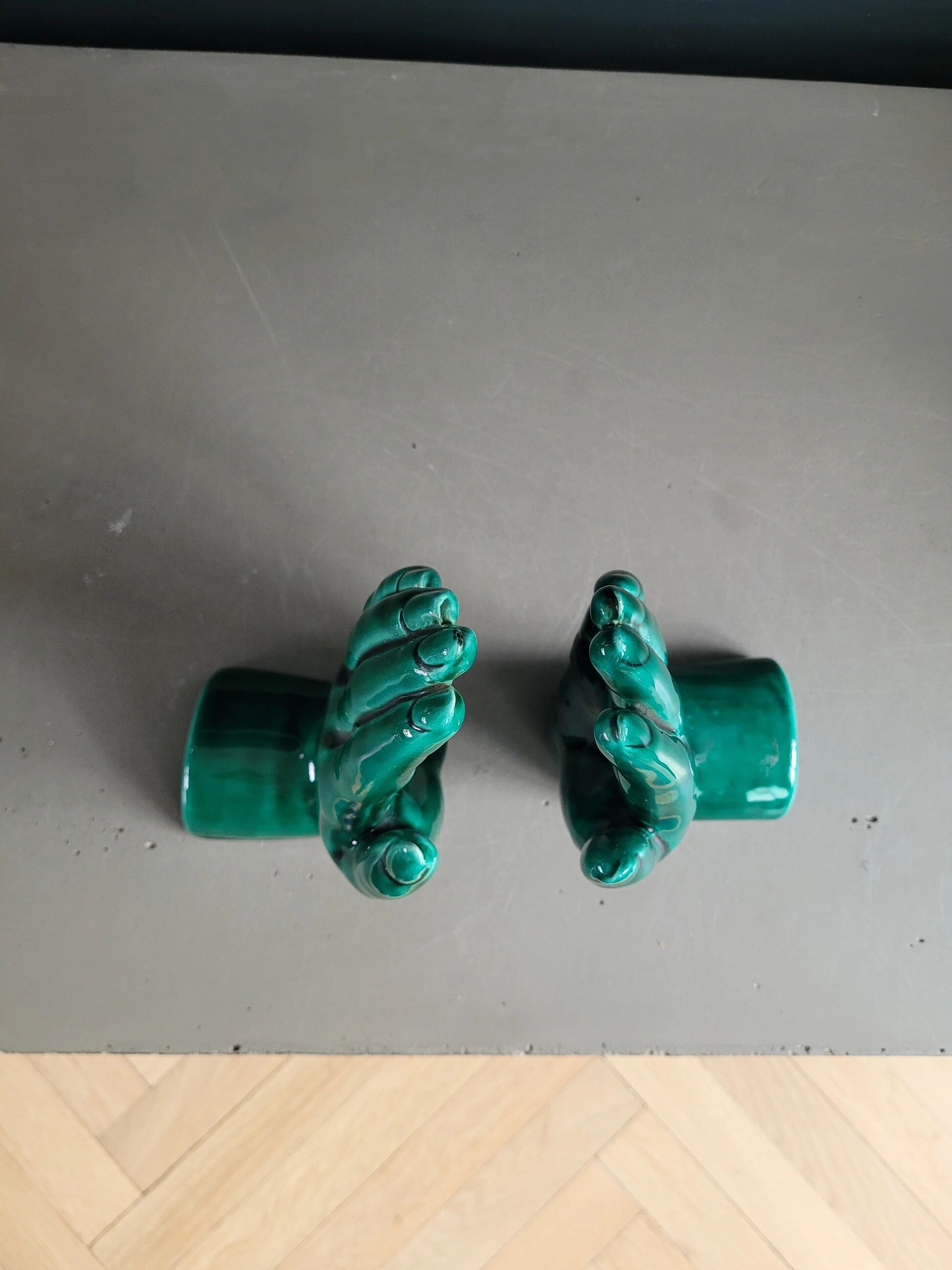 Pair of ceramic hands Vallauris - Ref 955