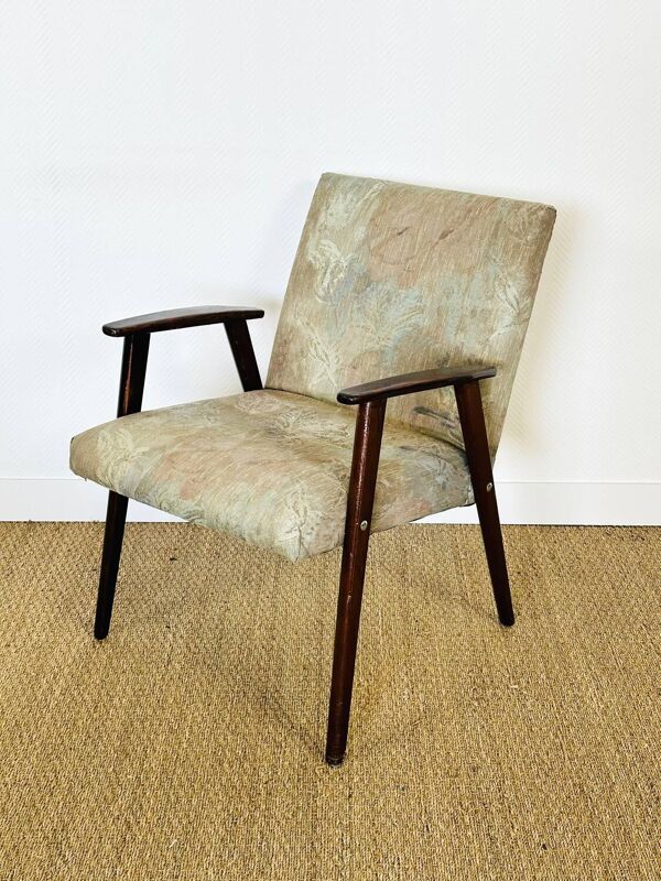 Fauteuil scandinave pieds compas 1960