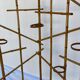 Vintage veb plant rattan plant stand with white laminate top